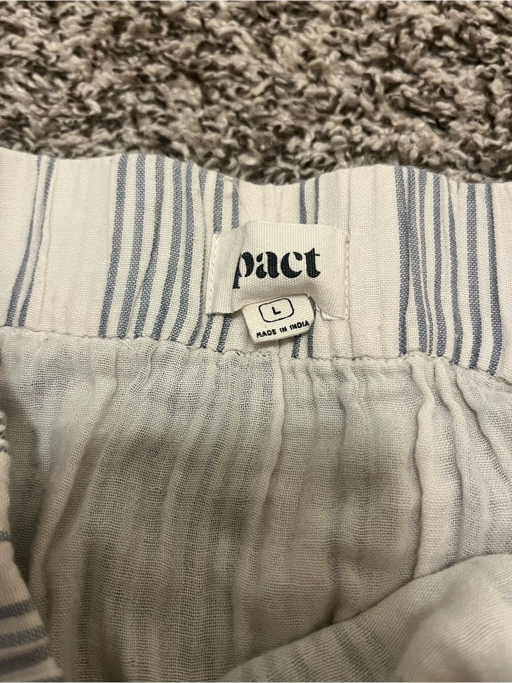 Pact White and Blue Vertical Stripe A-Line Midi Skirt - Picture 2 of 4